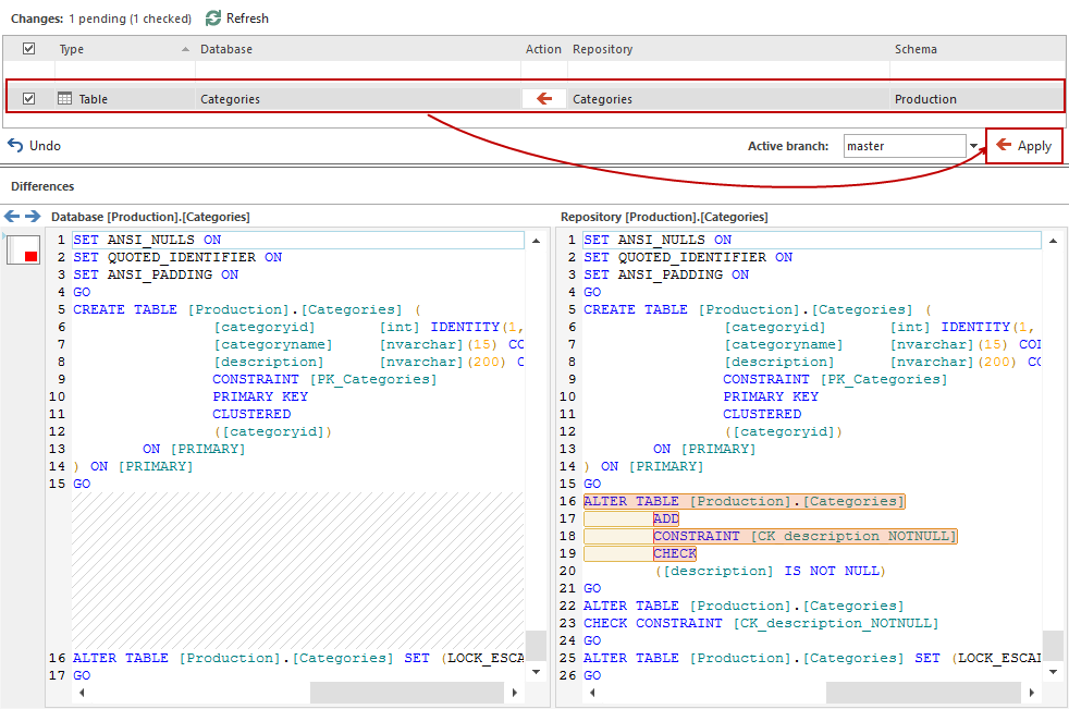 How to add NOT NULL constraint to a column using a migration script