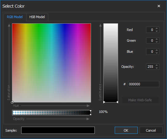 Select Color window