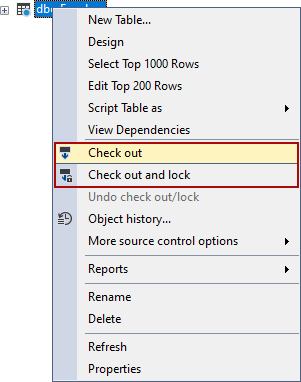 The shared commands in the Object Explorer pane