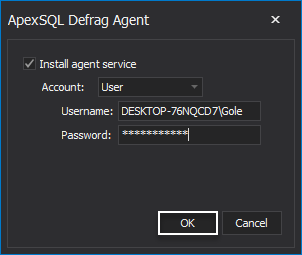 ApexSQL Manage Agent configuration step