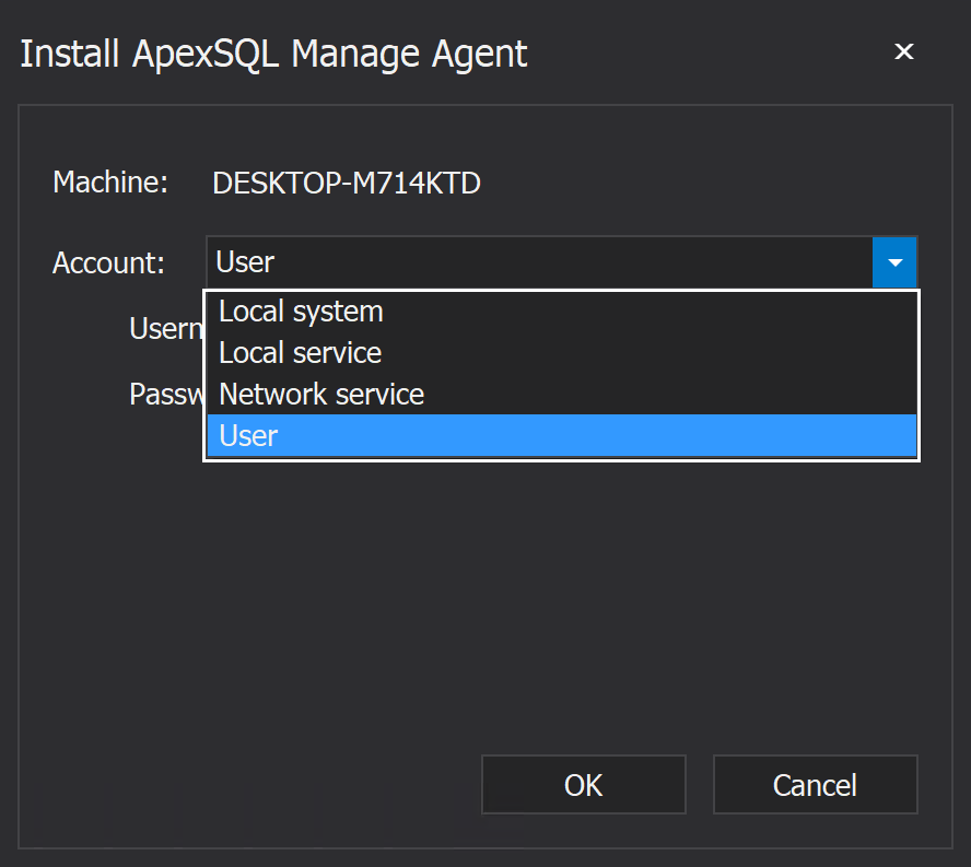 ApexSQL Manage Agent installation window