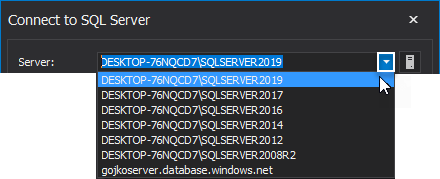 Connect to SQL Server in the ApexSQL Manage