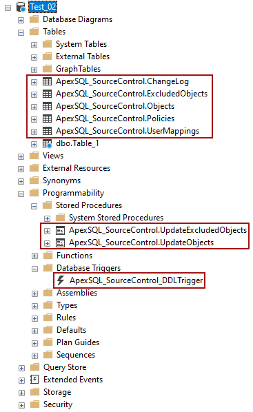 Azure SQL Database or Amazon RDS for SQL Server framework objects for the shared database in Apex SQL Source Control 2019