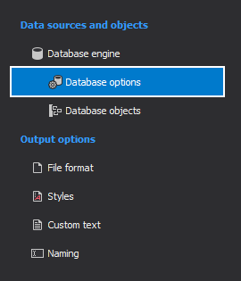 Data sources and objects tab in ApexSQL Doc 
