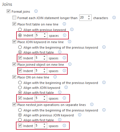 Rules of SQL formatting – Nesting and indenting SQL statements ...