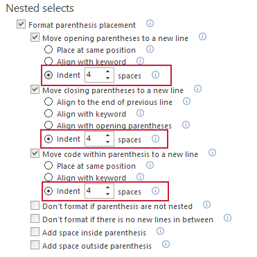 Rules of SQL formatting – Nesting and indenting SQL statements ...