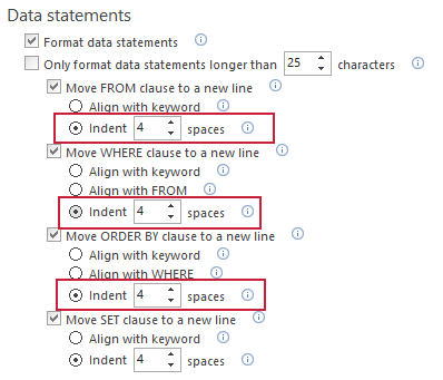 Rules of SQL formatting – Nesting and indenting SQL statements ...