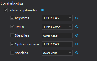 Using Capitalization tab to set capitalization rules