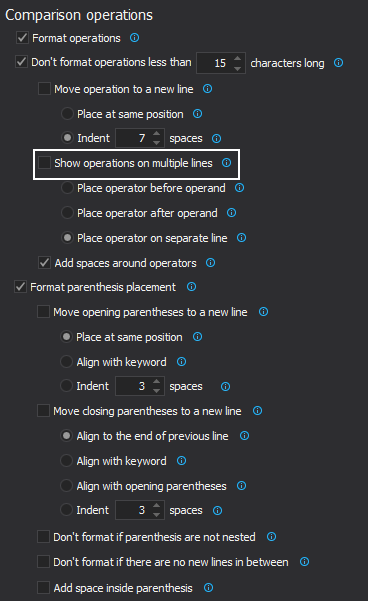 De-checking the Show operations on multiple tabs option