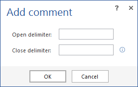 Choosing the type of comment in the Add Comment dialog
