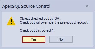 "Object checked out by SA" message appears