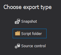 ApexSQL Diff using Script folder to export SQL script