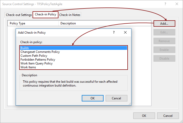 How to utilize Team Foundation Server check-in policies
