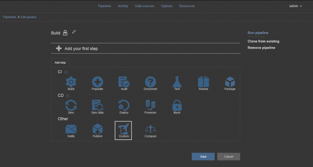 Pipeline steps overview - Custom step