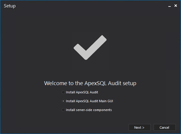 ApexSQL Audit installation wizard