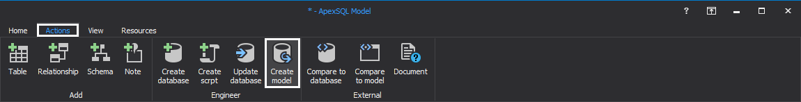 Create model using ApexSQL Model