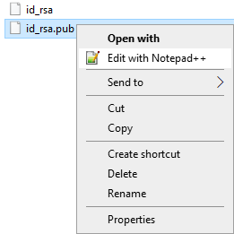 Editing the public SSH key