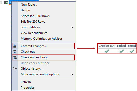 How is displayed the status of the object in the Object status dialogue when the object is checked out, locked and edited