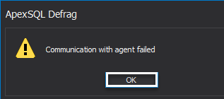 Communication with agent failed