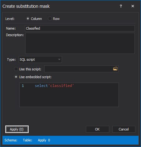 Create substitution mask window