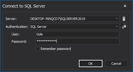 Configure the SQL Server authentication