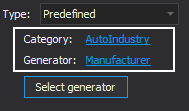 The Category and the Generator fields