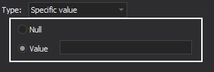 The Specific value section