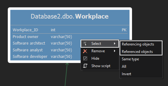 Select, Referencing or Referenced objects