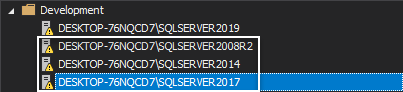 Server panel in the SQL manage instance tool
