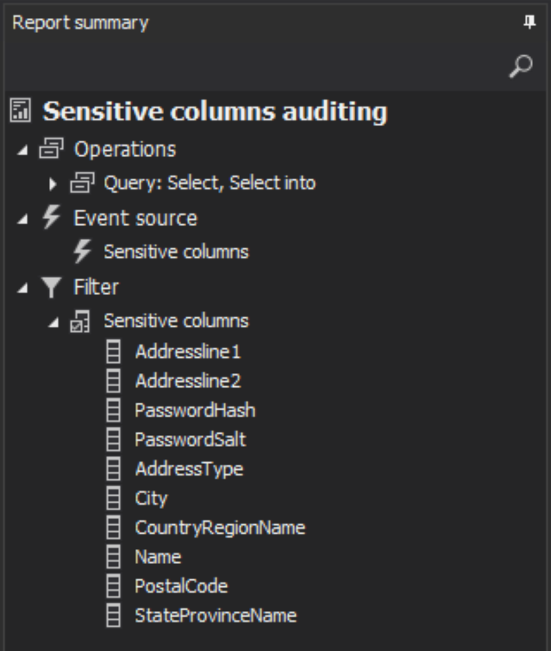 Sensitive data reports summary  - ApexSQL Audit