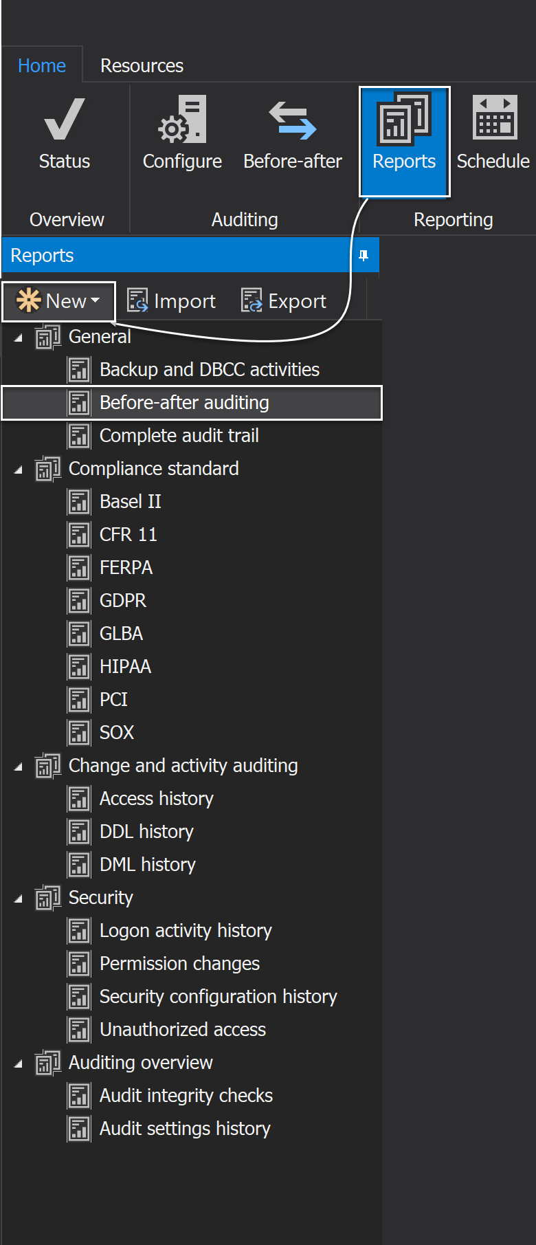 ApexSQL Audit reports. Before-after audit report