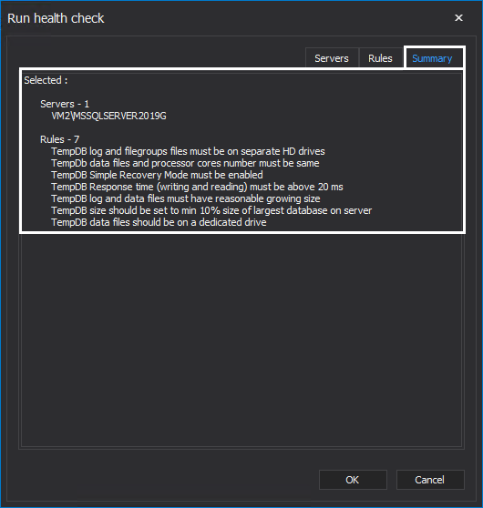 TempDB health check overview 
