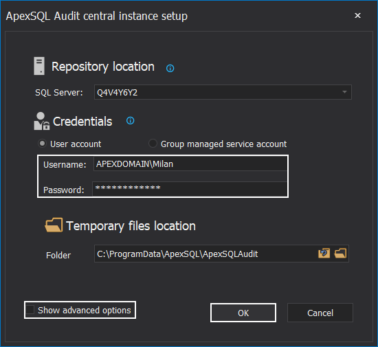 Central instance configuration setup 