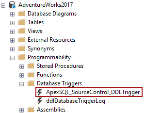 SQL inventory system objects for database linked in the dedicated development model