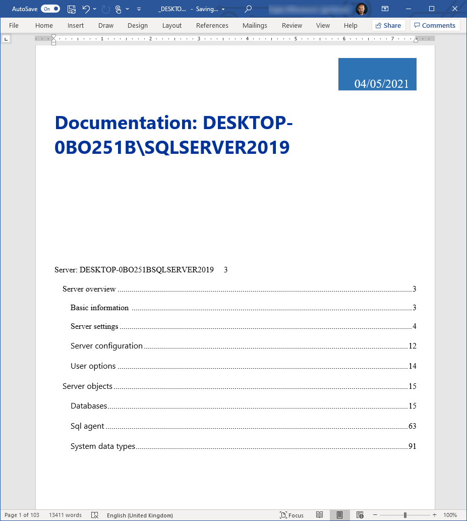 View document in MS word