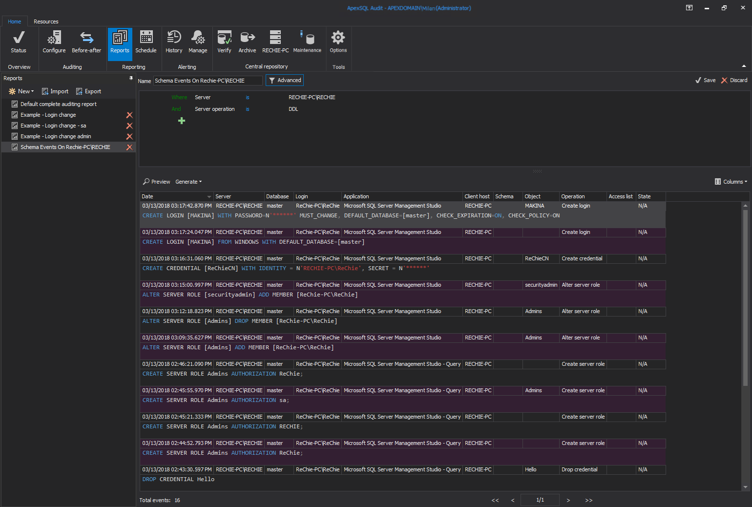 Walkthrough examples for SQL Server audit report customization