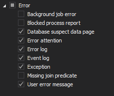 Select errors to audit 